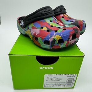 Crocs Kids Classic Bubble Block Clog - Multicolor Sz 7 NIB